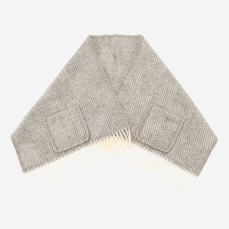 LAPUAN KANKURIT MARIA Pocket Shawl for KIDS grey-white｜5,001～10,000円