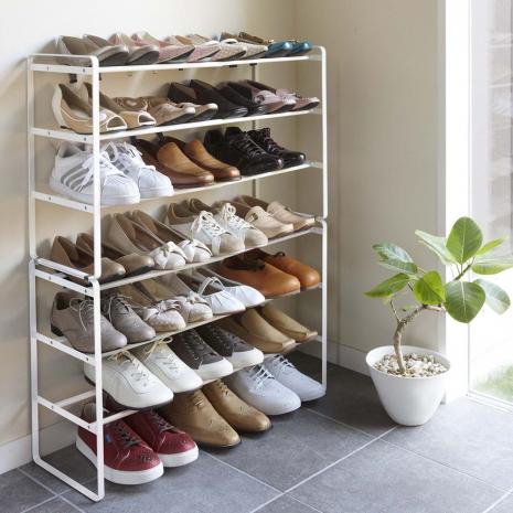 Yamazaki 伸縮シューズラック ホワイト 玄関小物 Actus Online アクタスオンライン Actus Online