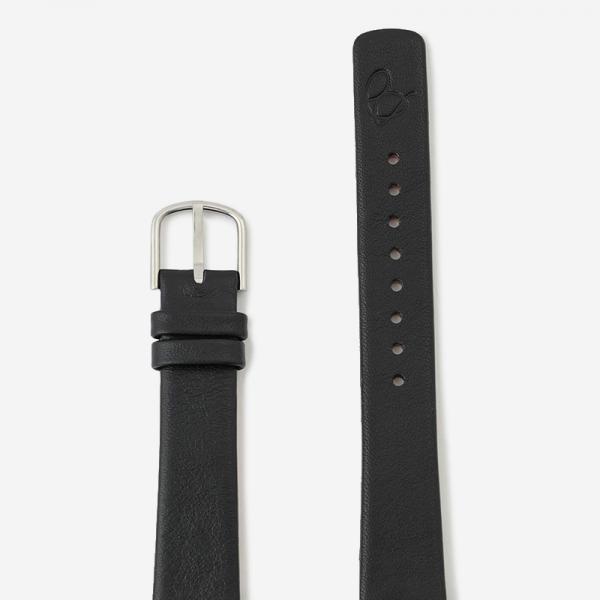 ARNE JACOBSEN Watch Leather Strap Black × Silver 34mm