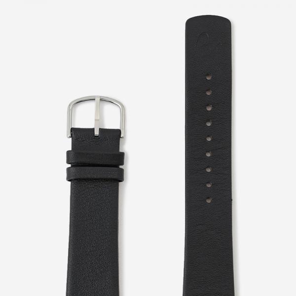 ARNE JACOBSEN Watch Leather Strap Black × Silver 40mm