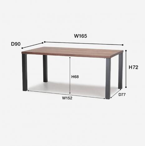 FJ ダイニングテーブル 4レッグ ウォールナット W165cm｜家具 | ACTUS 